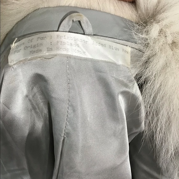 Vintage Blue Fox Fur Coat Jacket Sz Large ~XL - Picture 7 of 9